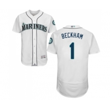 Men's Seattle Mariners #1 Tim Beckham White Home Flex Base Authentic Collection Baseball Jersey