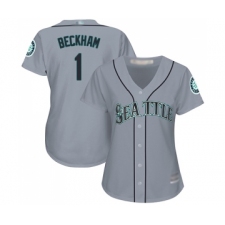 Women's Seattle Mariners #1 Tim Beckham Replica Grey Road Cool Base Baseball Jersey