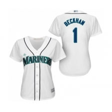 Women's Seattle Mariners #1 Tim Beckham Replica White Home Cool Base Baseball Jersey