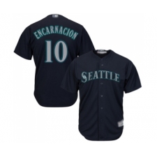 Men's Seattle Mariners #10 Edwin Encarnacion Replica Navy Blue Alternate 2 Cool Base Baseball Jersey