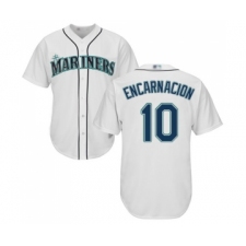 Men's Seattle Mariners #10 Edwin Encarnacion Replica White Home Cool Base Baseball Jersey