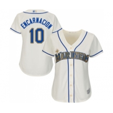 Women's Seattle Mariners #10 Edwin Encarnacion Replica Cream Alternate Cool Base Baseball Jersey