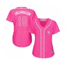 Women's Seattle Mariners #10 Edwin Encarnacion Replica Pink Fashion Cool Base Baseball Jersey