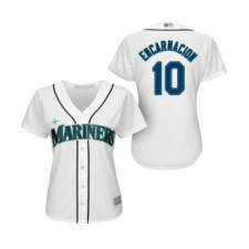 Women's Seattle Mariners #10 Edwin Encarnacion Replica White Home Cool Base Baseball Jersey