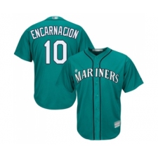 Youth Seattle Mariners #10 Edwin Encarnacion Replica Teal Green Alternate Cool Base Baseball Jersey