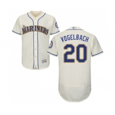 Men's Seattle Mariners #20 Dan Vogelbach Cream Alternate Flex Base Authentic Collection Baseball Jersey