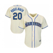 Men's Seattle Mariners #20 Dan Vogelbach Replica Cream Alternate Cool Base Baseball Jersey