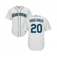 Men's Seattle Mariners #20 Dan Vogelbach Replica White Home Cool Base Baseball Jersey