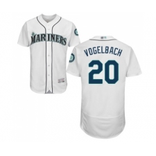 Men's Seattle Mariners #20 Dan Vogelbach White Home Flex Base Authentic Collection Baseball Jersey