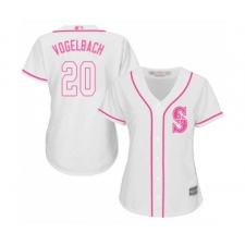 Women's Seattle Mariners #20 Dan Vogelbach Replica White Fashion Cool Base Baseball Jersey