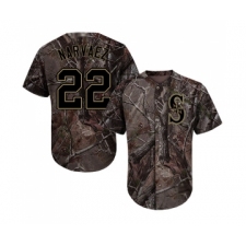 Men's Seattle Mariners #22 Omar Narvaez Authentic Camo Realtree Collection Flex Base Baseball Jersey