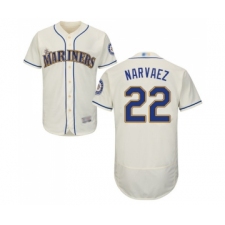 Men's Seattle Mariners #22 Omar Narvaez Cream Alternate Flex Base Authentic Collection Baseball Jersey