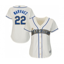 Women's Seattle Mariners #22 Omar Narvaez Replica Cream Alternate Cool Base Baseball Jersey