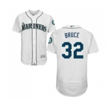 Men's Seattle Mariners #32 Jay Bruce White Home Flex Base Authentic Collection Baseball Jersey