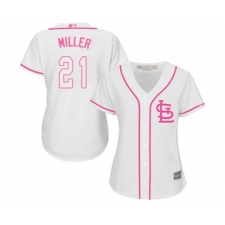 Women's St. Louis Cardinals #21 Andrew Miller Replica White Fashion Cool Base Baseball Jersey