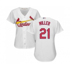 Women's St. Louis Cardinals #21 Andrew Miller Replica White Home Cool Base Baseball Jersey