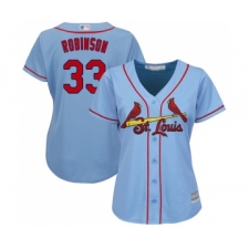 Women's St. Louis Cardinals #33 Drew Robinson Replica Light Blue Alternate Cool Base Baseball Jersey