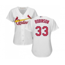 Women's St. Louis Cardinals #33 Drew Robinson Replica White Home Cool Base Baseball Jersey