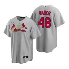 Men's Nike St. Louis Cardinals #48 Harrison Bader Gray Road Stitched Baseball Jersey