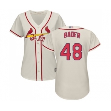 Women's St. Louis Cardinals #48 Harrison Bader Replica Cream Alternate Cool Base Baseball Jersey
