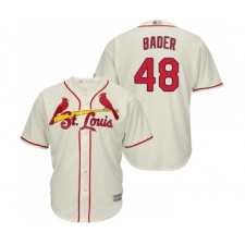 Youth St. Louis Cardinals #48 Harrison Bader Replica Cream Alternate Cool Base Baseball Jersey