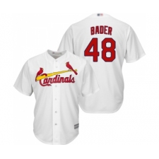 Youth St. Louis Cardinals #48 Harrison Bader Replica White Home Cool Base Baseball Jersey