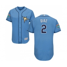Men's Tampa Bay Rays #2 Yandy Diaz Columbia Alternate Flex Base Authentic Collection Baseball Jersey