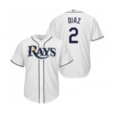 Men's Tampa Bay Rays #2 Yandy Diaz Replica White Home Cool Base Baseball Jersey