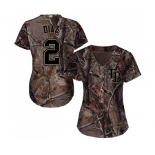 Women's Tampa Bay Rays #2 Yandy Diaz Authentic Camo Realtree Collection Flex Base Baseball Jersey