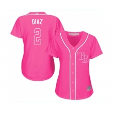 Women's Tampa Bay Rays #2 Yandy Diaz Replica Pink Fashion Cool Base Baseball Jersey