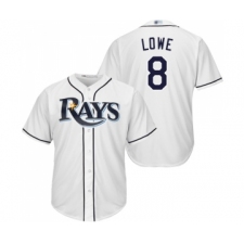 Men's Tampa Bay Rays #8 Brandon Lowe Replica White Home Cool Base Baseball Jersey