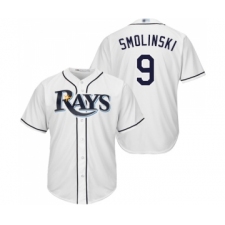 Youth Tampa Bay Rays #9 Jake Smolinski Replica White Home Cool Base Baseball Jersey