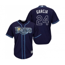 Men's Tampa Bay Rays #24 Avisail Garcia Replica Navy Blue Alternate Cool Base Baseball Jersey