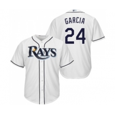 Men's Tampa Bay Rays #24 Avisail Garcia Replica White Home Cool Base Baseball Jersey