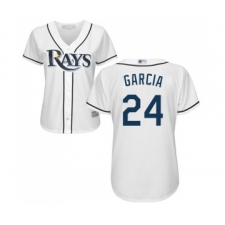Women's Tampa Bay Rays #24 Avisail Garcia Replica White Home Cool Base Baseball Jersey