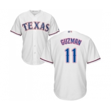 Men's Texas Rangers #11 Ronald Guzman Replica White Home Cool Base Baseball Jersey