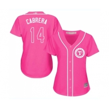 Women's Texas Rangers #14 Asdrubal Cabrera Replica Pink Fashion Cool Base Baseball Jersey