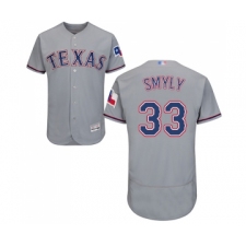 Men's Texas Rangers #33 Drew Smyly Grey Road Flex Base Authentic Collection Baseball Jersey