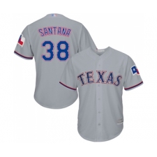 Men's Texas Rangers #38 Danny Santana Replica Grey Road Cool Base Baseball Jersey