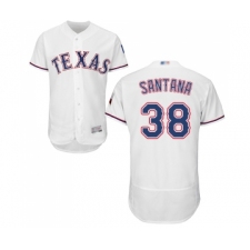 Men's Texas Rangers #38 Danny Santana White Home Flex Base Authentic Collection Baseball Jersey
