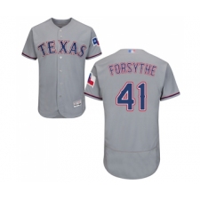 Men's Texas Rangers #41 Logan Forsythe Grey Road Flex Base Authentic Collection Baseball Jersey
