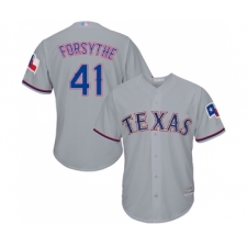 Men's Texas Rangers #41 Logan Forsythe Replica Grey Road Cool Base Baseball Jersey
