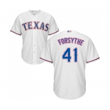 Men's Texas Rangers #41 Logan Forsythe Replica White Home Cool Base Baseball Jersey