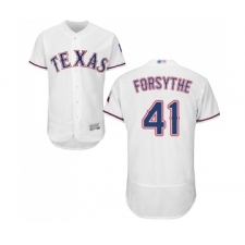 Men's Texas Rangers #41 Logan Forsythe White Home Flex Base Authentic Collection Baseball Jersey