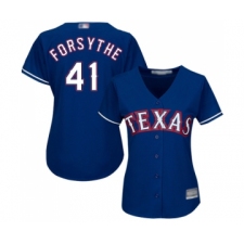Women's Texas Rangers #41 Logan Forsythe Authentic Royal Blue Alternate 2 Cool Base Baseball Jersey