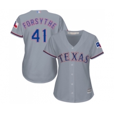 Women's Texas Rangers #41 Logan Forsythe Replica Grey Road Cool Base Baseball Jersey