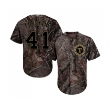 Youth Texas Rangers #41 Logan Forsythe Authentic Camo Realtree Collection Flex Base Baseball Jersey