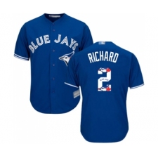 Men's Toronto Blue Jays #2 Clayton Richard Authentic Blue Team Logo Fashion Baseball Jersey