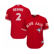 Men's Toronto Blue Jays #2 Clayton Richard Replica Scarlet Alternate Cool Base Baseball Jersey