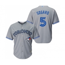 Men's Toronto Blue Jays #5 Eric Sogard Replica Grey Road Baseball Jersey